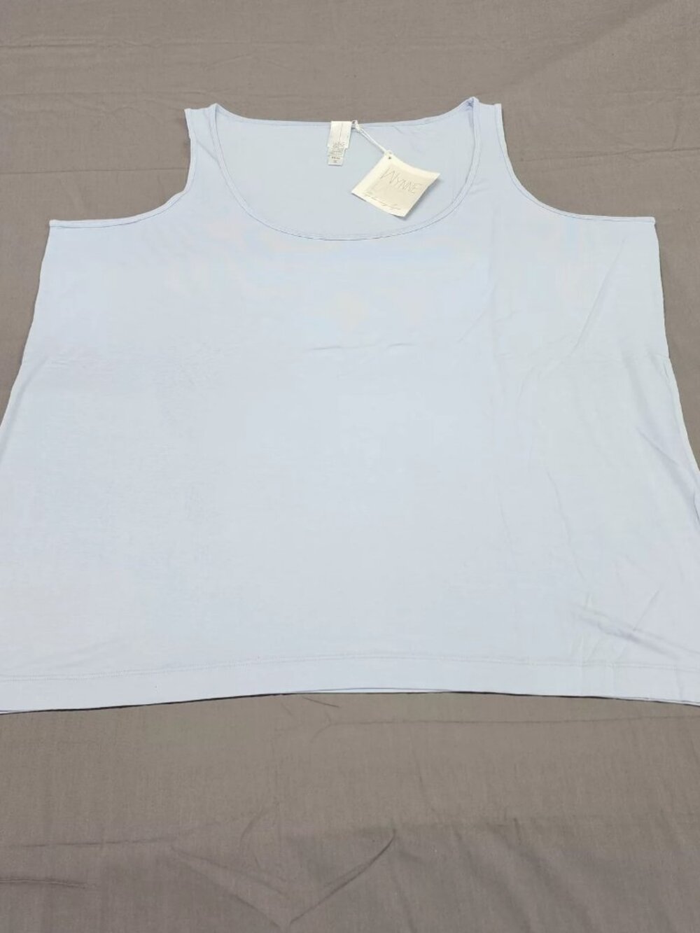 Wynne Layers Womens Plus Size 3X Tank Top Light Blue Scoop Neck Viscose Stretch